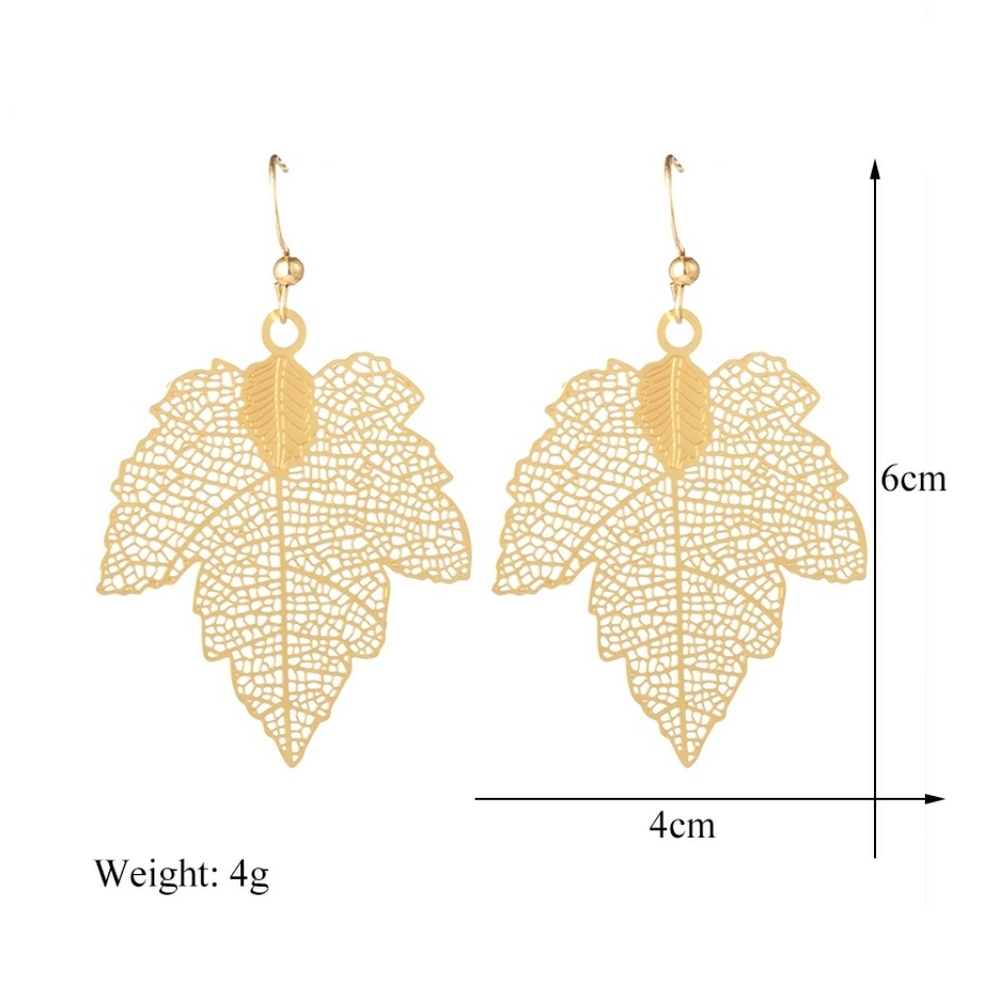 3 Pair Set Filigree Leaf Waterdrop Dangle Earring - Picture 13 of 16
